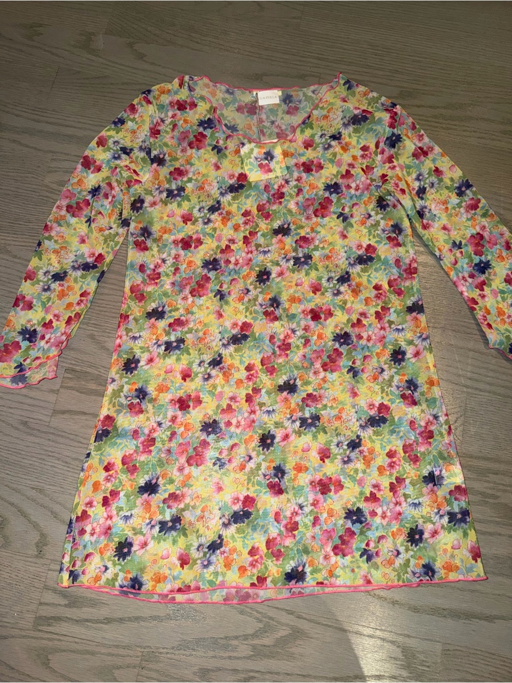 La Perla “Caftano in Georgette” Floral Beach Cover-Up — One Size — NWT